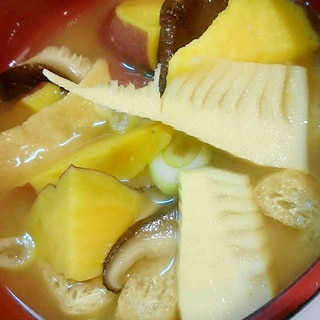 安納芋と竹の子のお味噌汁